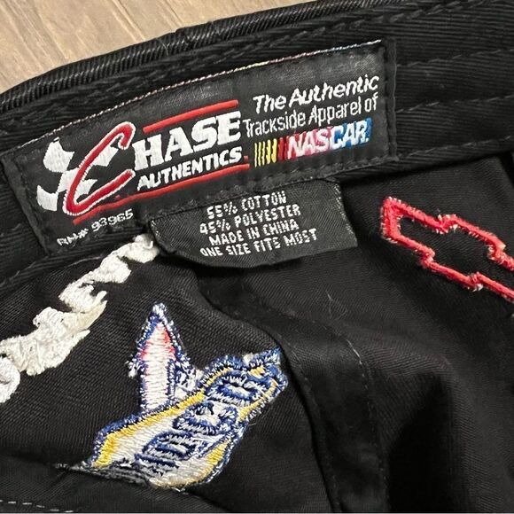 Dale JR Chase Authentics Black Diet Mountain Dew Sunoco Goodyear Nascar Cap Hat - Picture 5 of 5